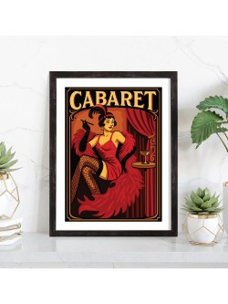 Affiche Cabaret années folles vintage burlesque