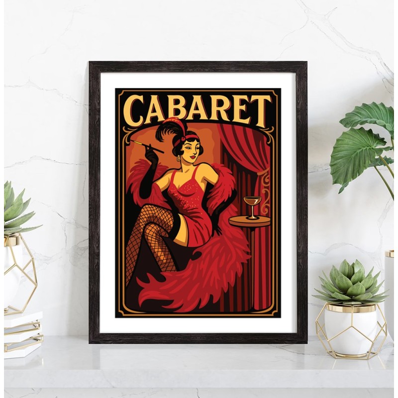 Affiche Cabaret années folles vintage burlesque