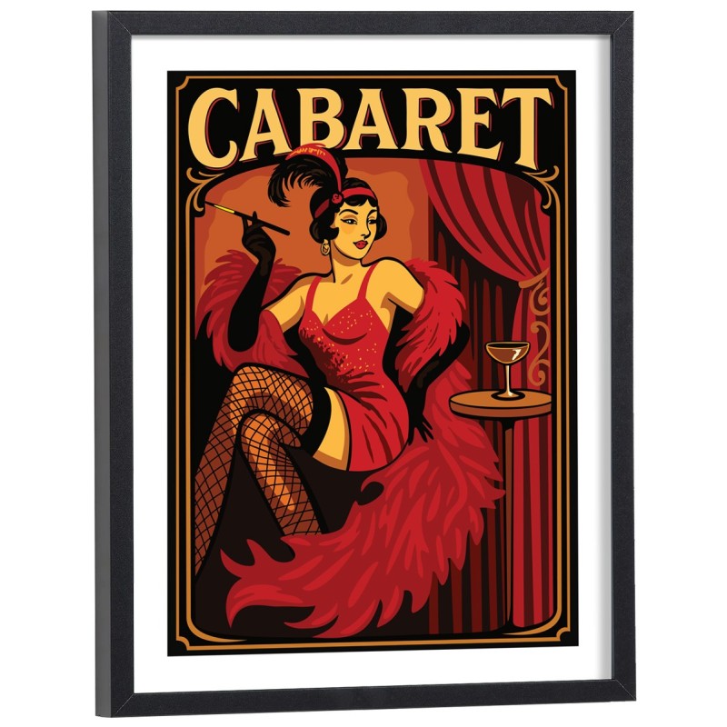 Affiche Cabaret années folles vintage burlesque
