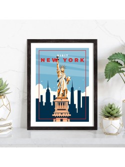 Affiche Visit New York décoration Vintage