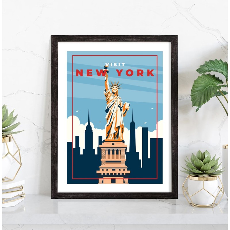 Affiche Visit New York décoration Vintage