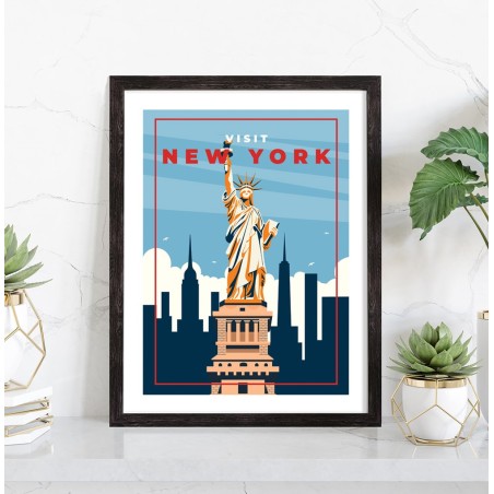 Affiche Visit New York décoration Vintage