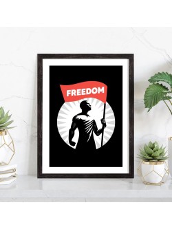 Affiche Freedom drapeau liberté vintage