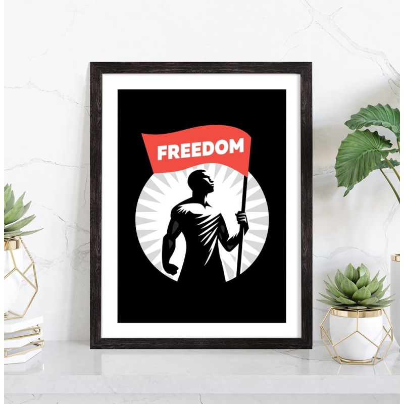 Affiche Freedom drapeau liberté vintage