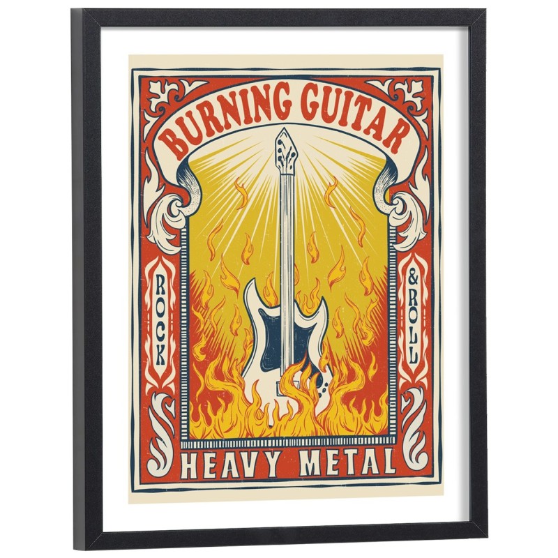 Affiche guitare Rock & Roll Heavy metal vintage