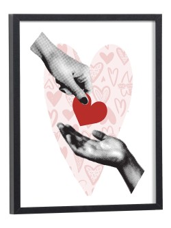 Affiche Amour coeur vintage