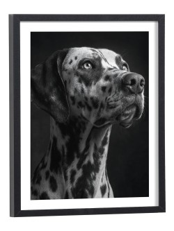 Affiche Dalmatien noir et blanc - Poster chien