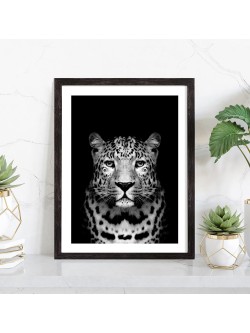 Affiche Panthère fond noir - Tableau animaux