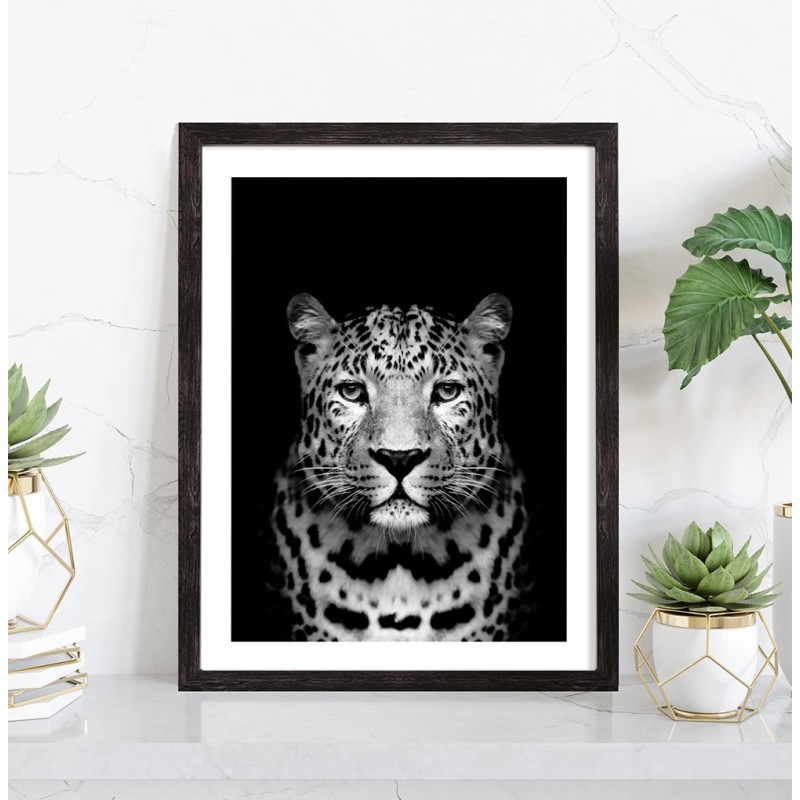 Affiche Panthère fond noir - Tableau animaux