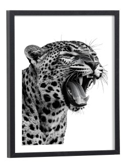 Tableau Panthère noir et blanc