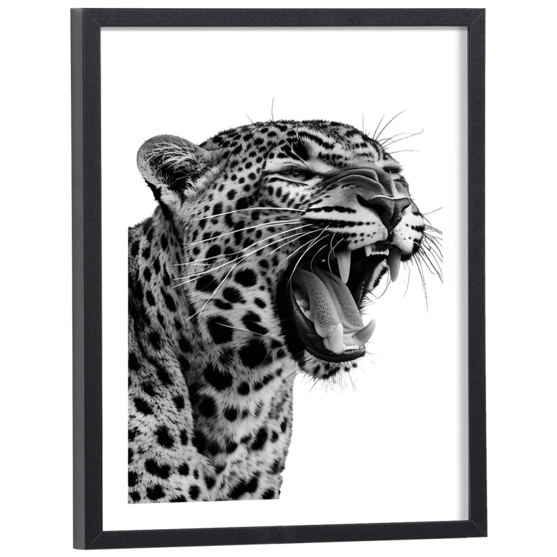 Tableau Panthère noir et blanc