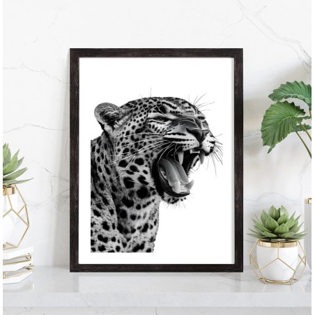 Affiche Panthère noir et blanc - Tableau décoration