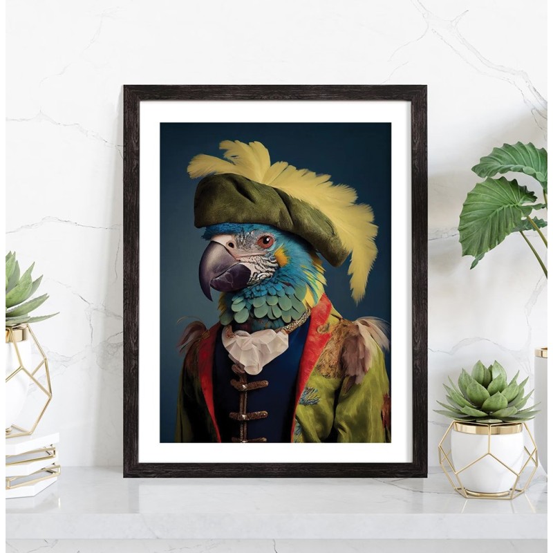 Affiche Perroquet portrait - Tableau animaux décalé