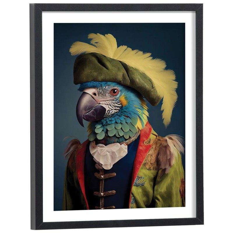 Tableau Perroquet portrait - Affiche oiseau décalé