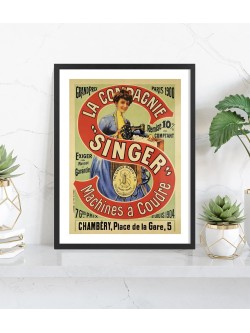 Affiche Singer Machines à Coudre | Poster vintage 1900
