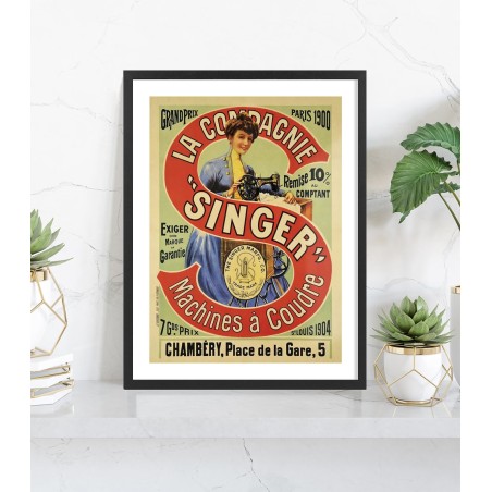 Affiche Singer Machines à Coudre | Poster vintage 1900
