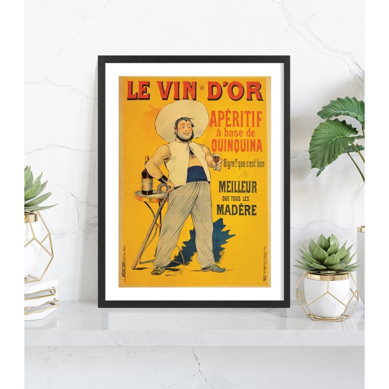 Affiche Le Vin d'Or | Poster publicitaire vintage