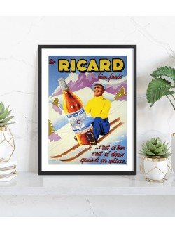 Affiche Ricard vintage | Poster publicitaire encadré