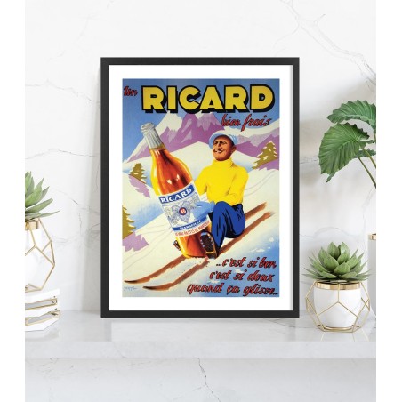 Affiche Ricard vintage | Poster publicitaire encadré