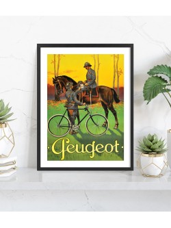 Affiche Peugeot Vintage | Poster cyclisme encadré