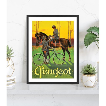 Affiche Peugeot Vintage | Poster cyclisme encadré