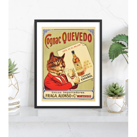 Affiche Cognac Quevedo vintage | Poster publicitaire