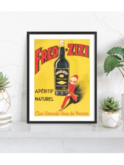 Affiche publicitaire Fred Zizi | Poster vintage aperitif