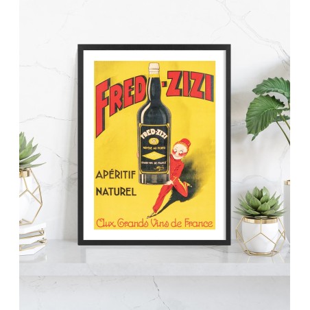 Affiche publicitaire Fred Zizi | Poster vintage aperitif