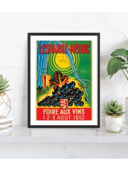 Affiche Foire aux Vins Lesparre-Médoc 1952 | Vintage