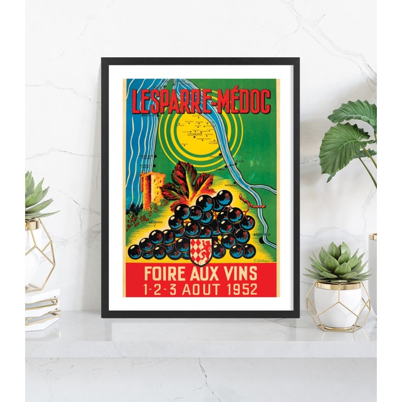 Affiche Foire aux Vins Lesparre-Médoc 1952 | Vintage