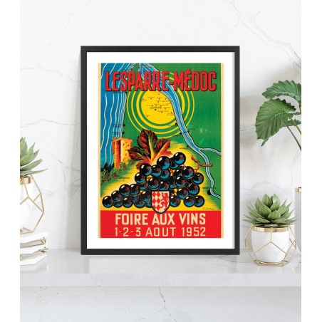 Affiche Foire aux Vins Lesparre-Médoc 1952 | Vintage