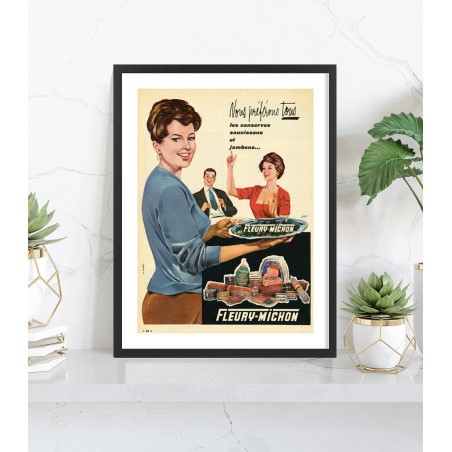 Affiche pub Fleury Michon | Poster vintage 30x40