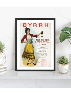 Affiche pub ancienne Byrrh | Poster vintage encadré — Tableaudestock