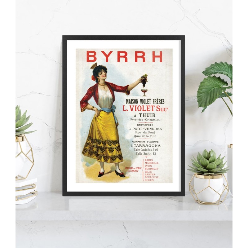 Affiche pub ancienne Byrrh | Poster vintage encadré — Tableaudestock