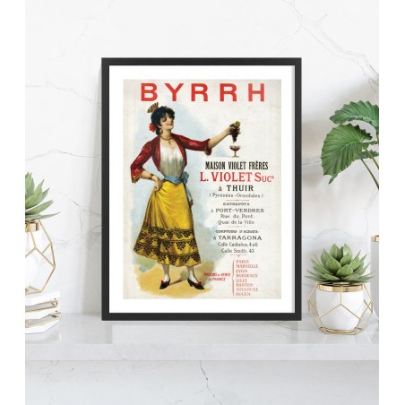Affiche pub ancienne Byrrh | Poster vintage encadré — Tableaudestock