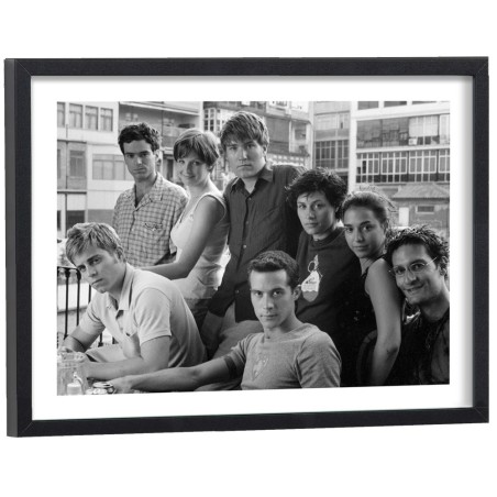 Affiche L'Auberge Espagnole Cédric Klapisch - poster cinéma noir blanc cadre bois 40x30cm