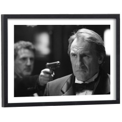 Daniel Auteuil dans 36 Quai des Orfèvres - affiche cinéma encadrée noir et blanc cadre bois