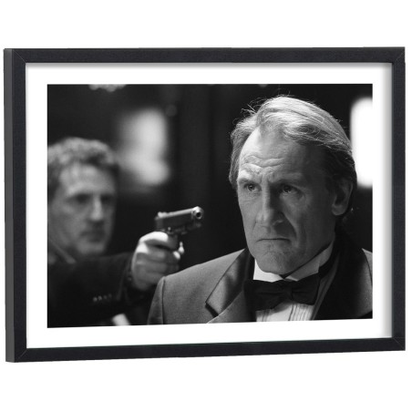 Daniel Auteuil dans 36 Quai des Orfèvres - affiche cinéma encadrée noir et blanc cadre bois