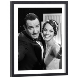 Jean Dujardin et Bérénice Bejo dans The Artist - affiche cinéma encadrée noir et blanc