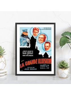 La Grande Illusion Renoir | Affiche cinéma encadrée — Tableaudestock