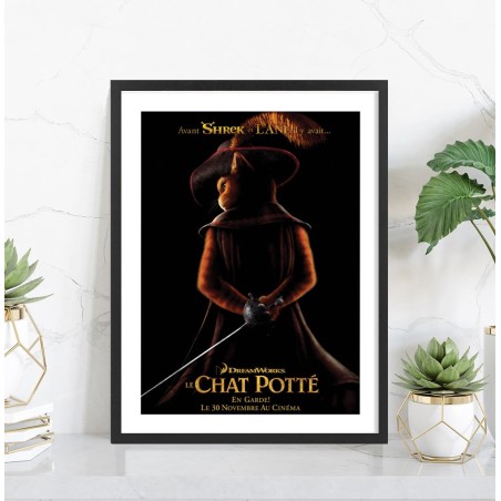 Le Chat Potté | Affiche cinéma 30x40 encadrée — Tableaudestock