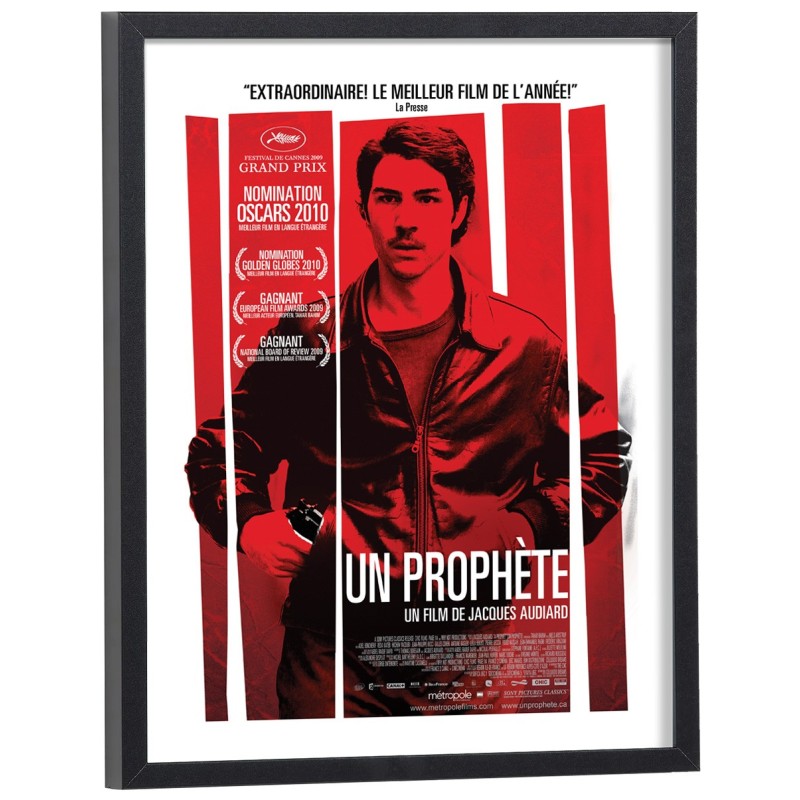 Affiche du film Un Prophète de Jacques Audiard - poster cinéma encadré cadre bois noir