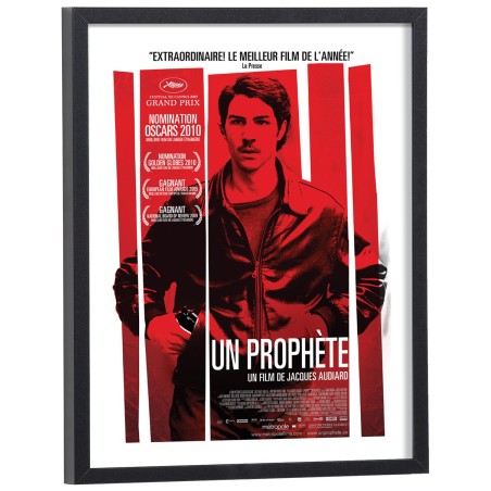 Affiche du film Un Prophète de Jacques Audiard - poster cinéma encadré cadre bois noir