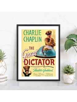 Le Dictateur Chaplin | Affiche cinéma encadrée — Tableaudestock
