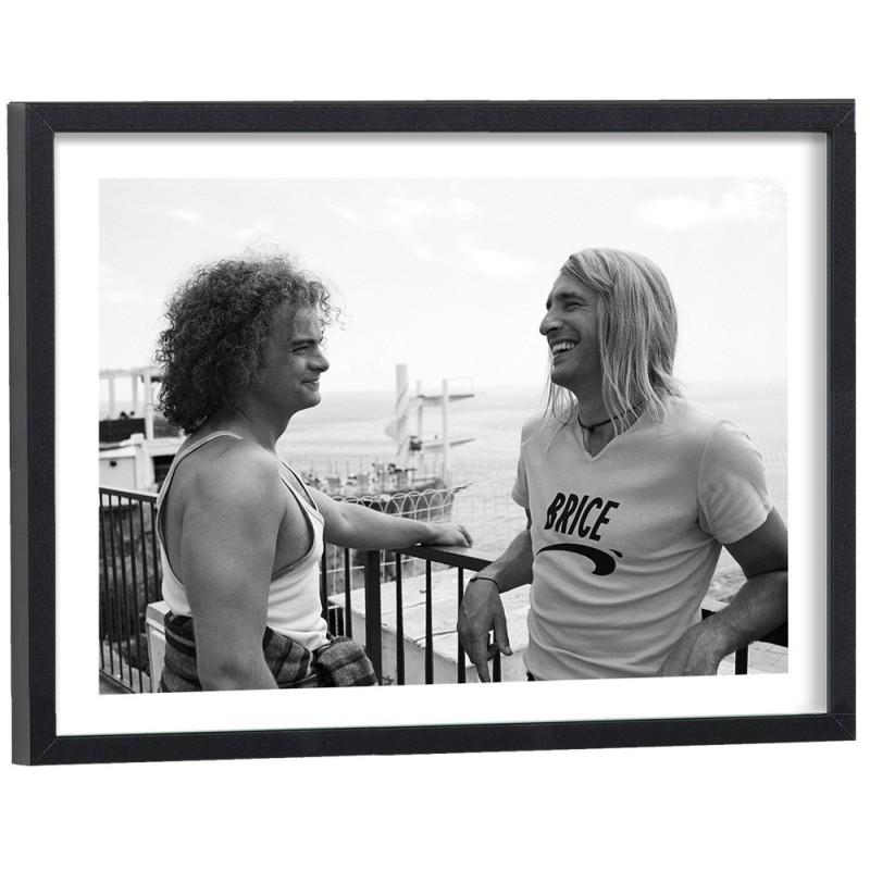 Affiche Brice de Nice noir et blanc - poster cinéma encadré cadre bois noir Jean Dujardin