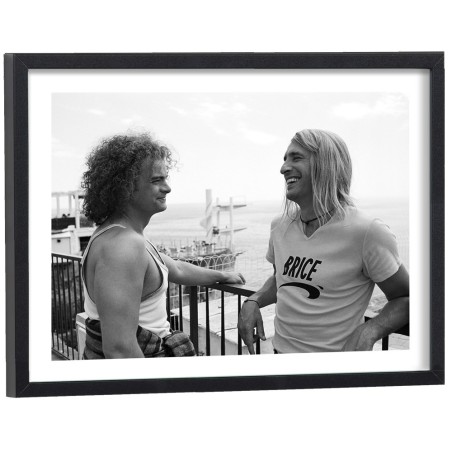 Affiche Brice de Nice noir et blanc - poster cinéma encadré cadre bois noir Jean Dujardin