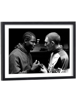 Affiche La Haine noir et blanc - poster cinéma encadré cadre bois noir 40x30 cm