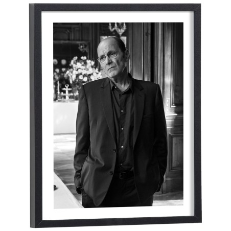 Jean-Pierre Bacri en costume noir et blanc - affiche cinéma Le sens de la fête encadrée