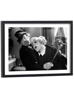 Affiche du film Elephant Man de David Lynch - poster cinéma noir et blanc encadré bois