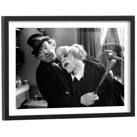 Affiche du film Elephant Man de David Lynch - poster cinéma noir et blanc encadré bois